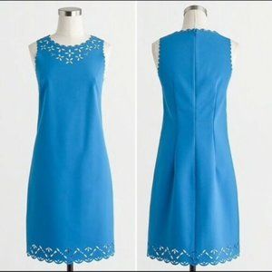 NWT J.Crew Laser Cut Shift Dress in Navy Size: 6